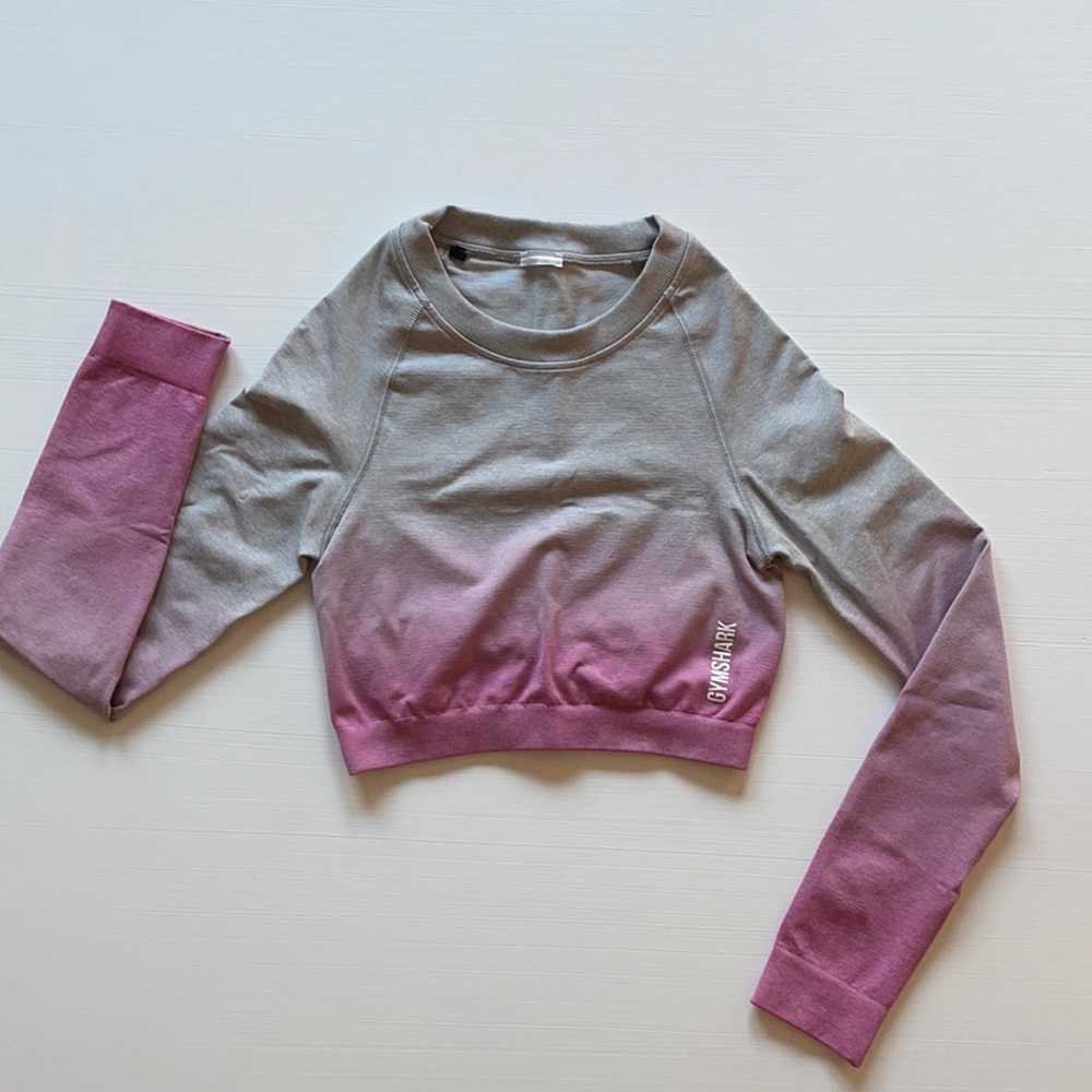 ❌ SOLD Gymshark Adapt Ombré Long Sleeve Crop Top